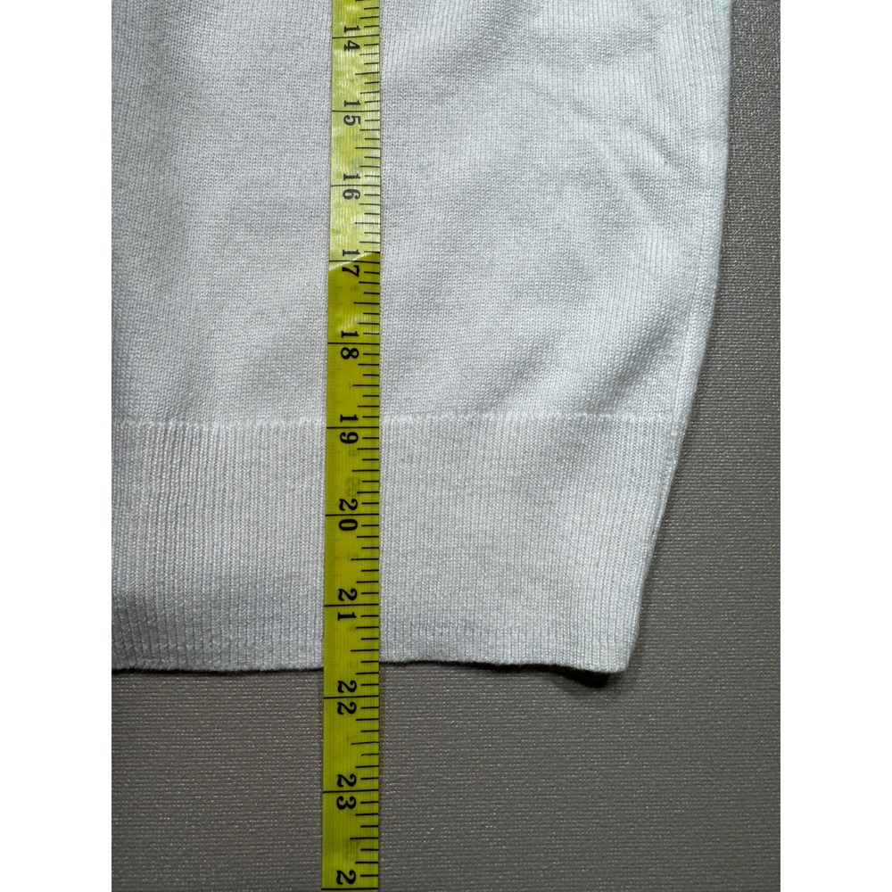 NWT FRAME Frankie Cream Wool Cashmere Blend Puff Sleeve V-Neck Sweater MSRP:$448 - Picture 10 of 11